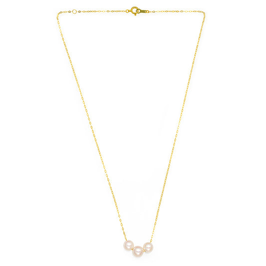 K18YGアコヤパール3粒ペンダント