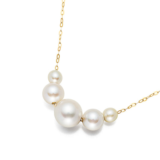 K18YGアコヤパール5粒ペンダント